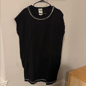 Vocal Black dress with Silver Chain Detail and pockets